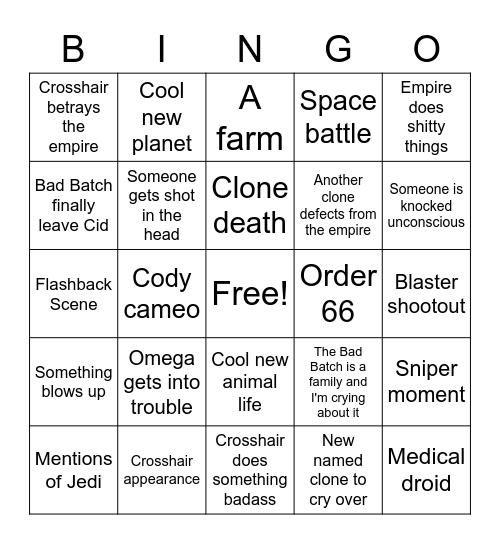 The Outpost - S2 E12 Bingo Card