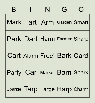 ARRRRRR Bingo Card