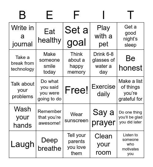 Form I Bingo Card