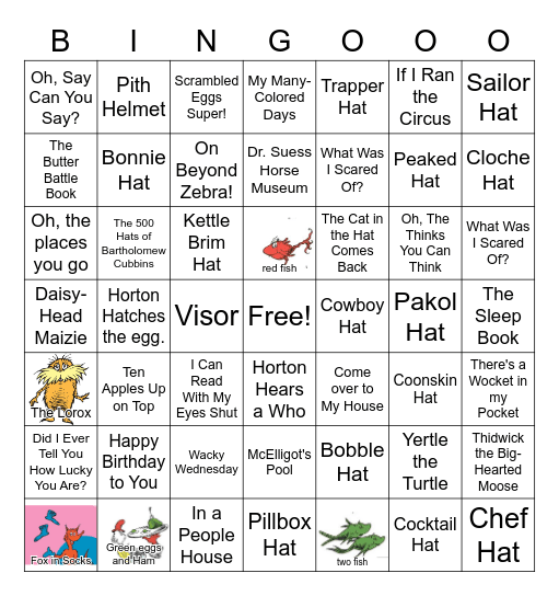 Dr.Suess Bringo Bingo Card