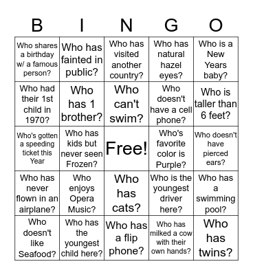 I GOT IT Bingo Card