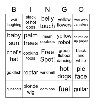 Throwback Friday Round 1 Bingo Card