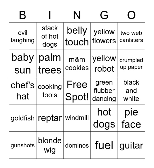 Throwback Friday Round 1 Bingo Card