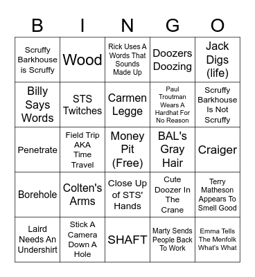 Oak Island - Science Version Bingo Card