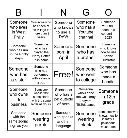 Village Industries Bingo Card