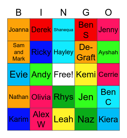 Blue - 3rd September Bingo Card