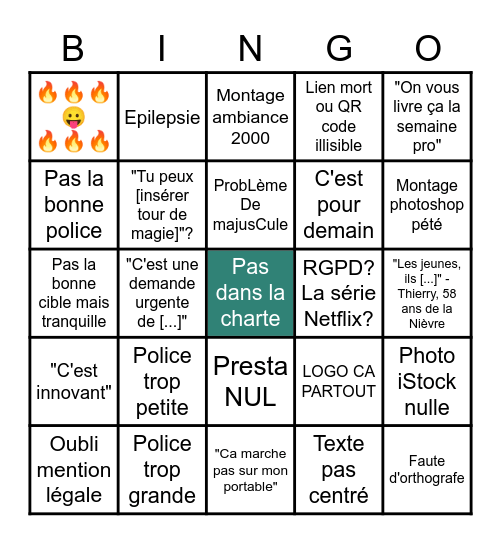 Bingo marketing/com Bingo Card