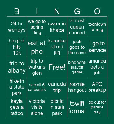 Spring 2023 Bingo Card