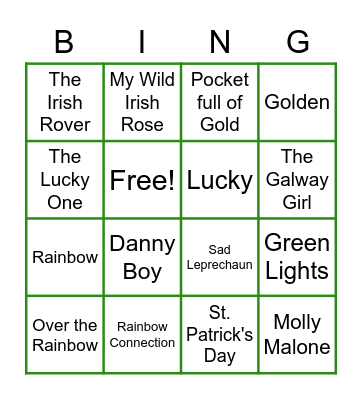 St. Patrick's Day! Bingo Card