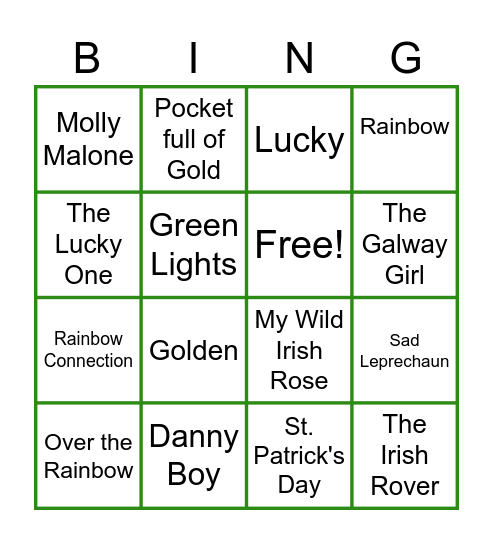 St. Patrick's Day! Bingo Card