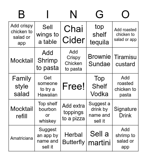 Hearth Server Bingo Card