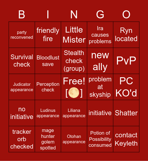 Great Workings Were Indeed Possible [Critical Role 3.51] Bingo Card