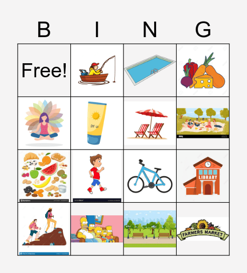 UltraSource "Summer Fun and Well-being Month Bingo Card