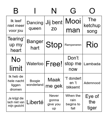 VALTHO BINGO Card