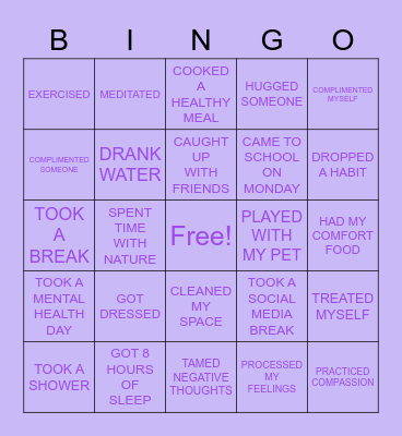 BETTER DAYS Bingo Card