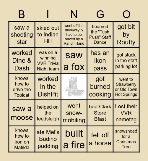 - COWBOY BINGO! - Winter Edition Bingo Card