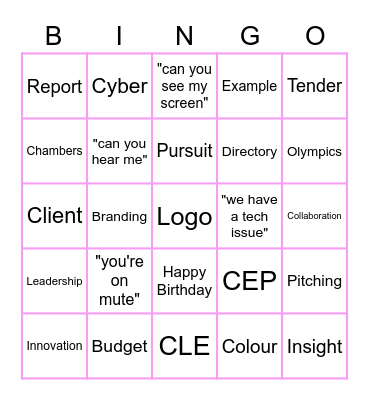 C&M Bingo! Bingo Card