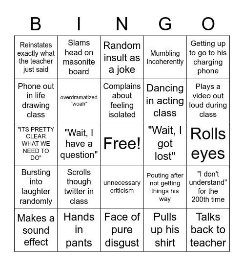 ANDREW BINGO Card