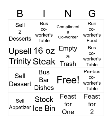 Teamwork/Upsell Bingo Card