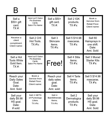 SPRAY SALE 2023 Bingo Card