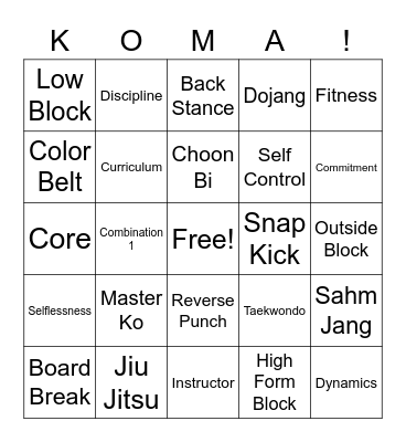 KOMA BINGO Card
