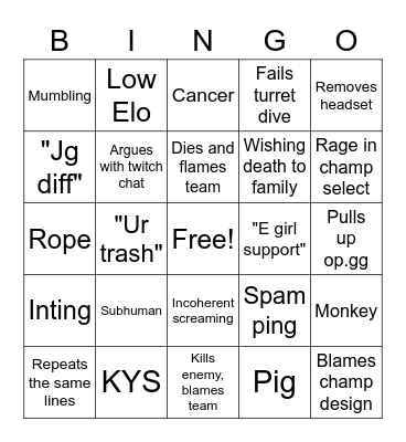 Yamato rage bingo Card