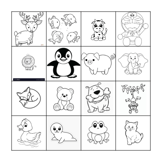 Animal Bingo! Bingo Card