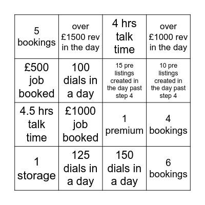 Lead Gen - Sales Bingo Card