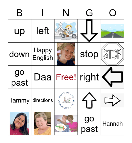 Directions Bingo Card