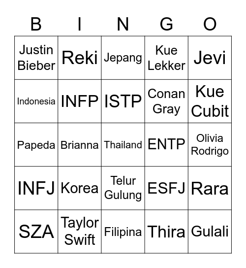 Anesya's Bingo Card