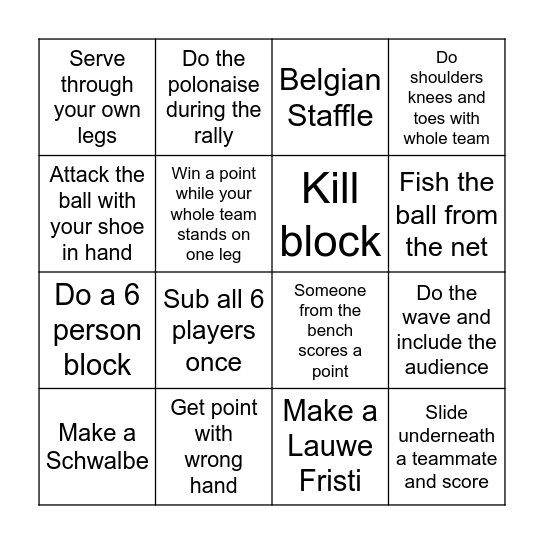 TEAM 2 Bingo Card