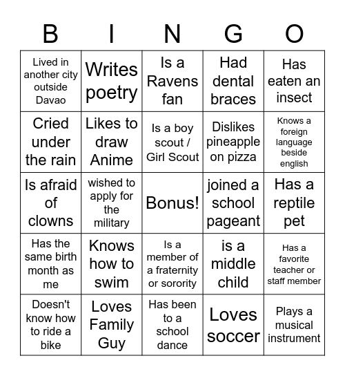 MUGNA SOCIAL BINGO Card