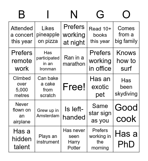 Build Bingo Card
