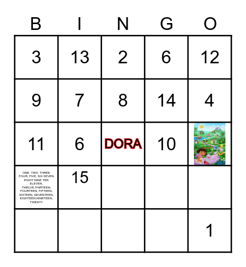 DORA BINGO Card