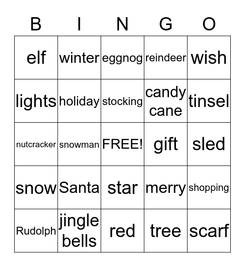 Christmas Bingo Card