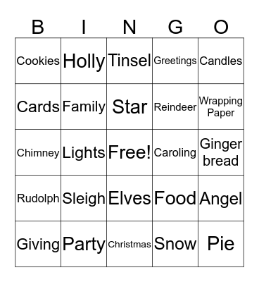 Merry Christmas! Bingo Card