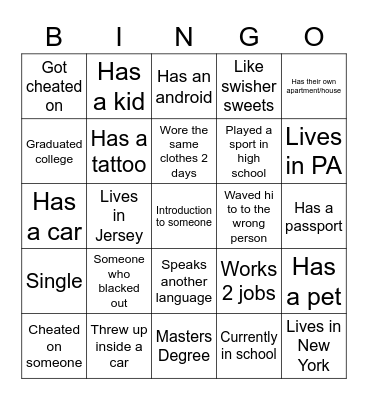 Ratchet Bingo Card