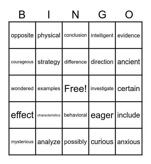 Snappy Bingo Card