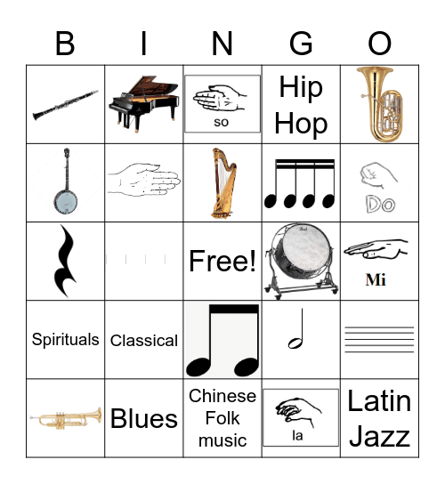 Music Bingo Card