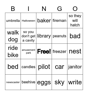 WH Bingo Card