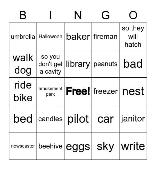 WH Bingo Card