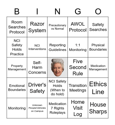 SAFETY Bingo Card