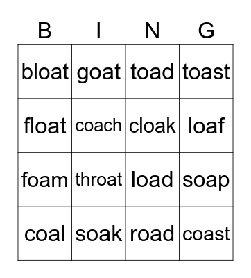 OA says long O Bingo Card