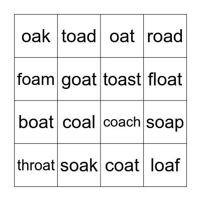 OA says LONG O Bingo Card