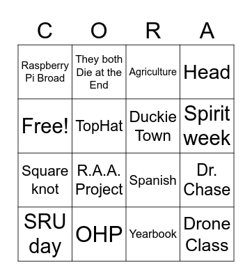 T2 BINGO Card