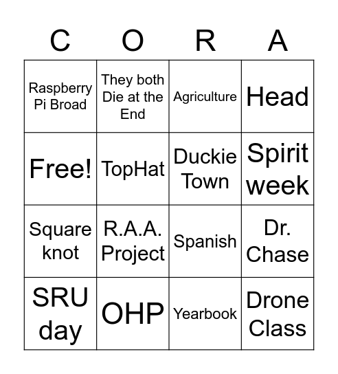 T2 BINGO Card