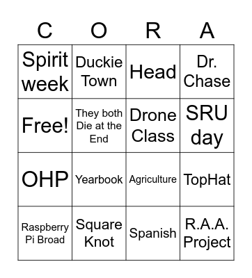 T2 Bingo Card