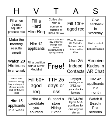 HVTA Stores Bingo Card