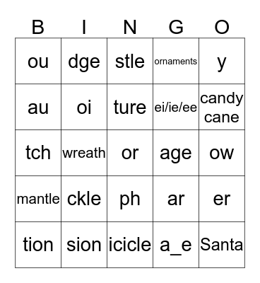 Holiday Bingo Card