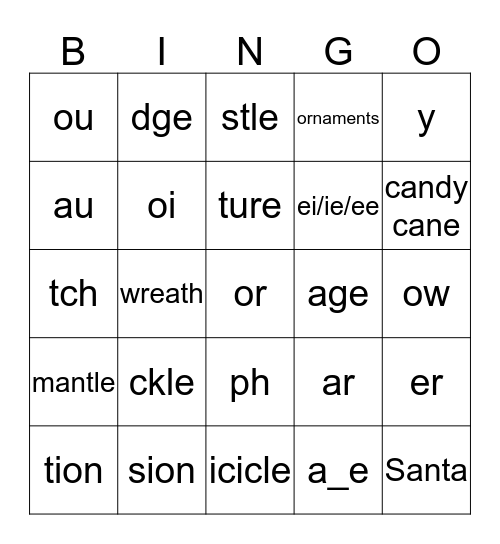 Holiday Bingo Card